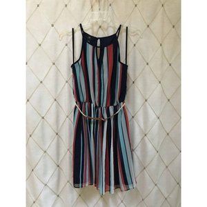 I.N. Horizontal Stripe Mini Party Dress Size S